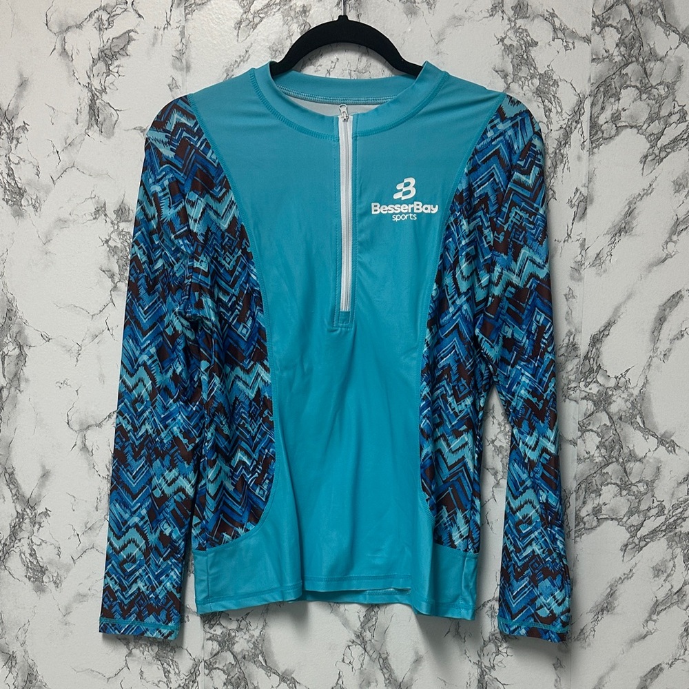 Women’s Long Sleeve Swim Shirt - Teal/Blue UPF 50+ Sun Protector - Picture 5 of 10